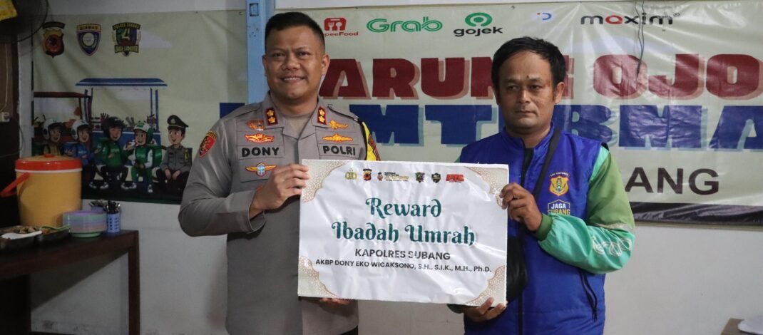 Perkuat Sinergi : Kapolda Jabar, Polres Subang dan Ojol Kamtibmas ‘Ngariung’, Seorang Driver Ojol Diumrohkan