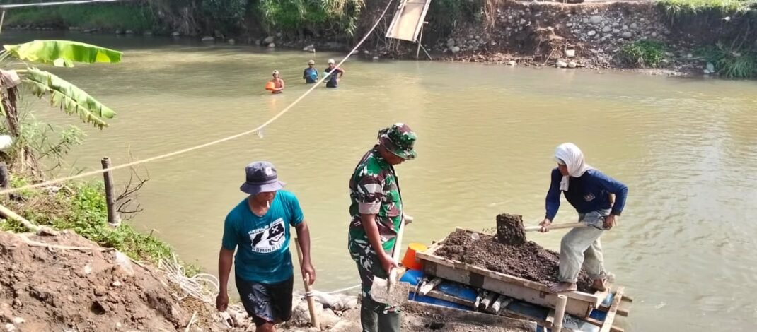 Progres Jembatan Gantung Garuda Terus Dikebut, Kodim 0605/Subang Perkuat Sinergi, Warga : Jembatan Ini Sangat Dinantikan Warga