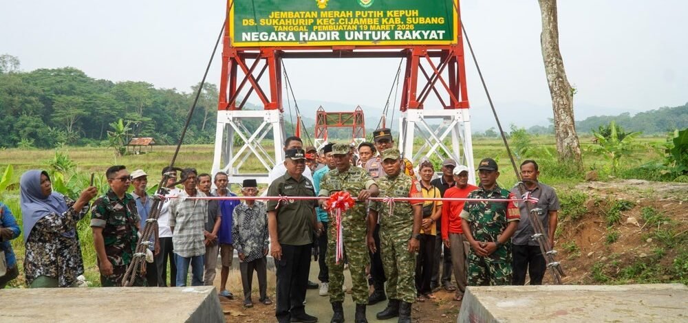 Hore! Kodim 0605/Subang Resmikan Jembatan Gantung Kampung Kepuh, Dorong Akses dan Kesejahteraan Warga